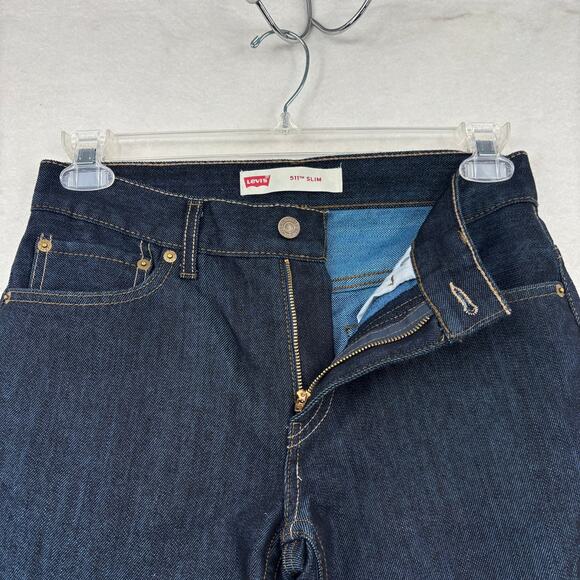 Levi's 511 Slim Jeans Big Boys Size 16 Dark Wash Denim 5 Pocket Classic 28 x 28 - Picture 4 of 10